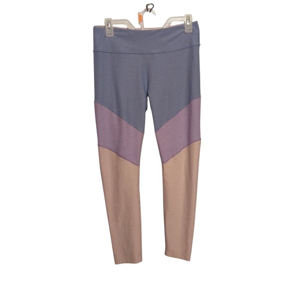 Outdoor Voices Yoga Pant Leggings Size Large Colorblock Blue Purple Pink